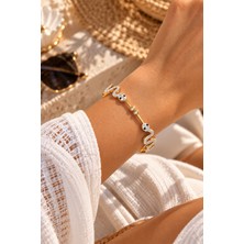 Adata Jewelry Çelik Stella Zirkon Taşlı Luxury Kelepçe Bileklik