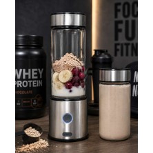 Birsence Çift Hazneli Cam Blender USB Şarjlı Smoothie ve Buz Kırıcı Blender