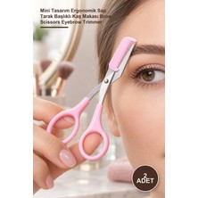 Yenilig 2 Adet Taraklı Kaş Düzeltme Makası – Mini Tasarım Ergonomik Sap Tarak Başlıklı Kaş Makası Brow Scissors Eyebrow Trimmer