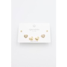 Royaleks Çoklu Set Küpe - Altın