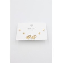 Royaleks Çoklu Set Küpe - Altın