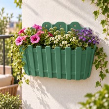 Poliwork Akasya Duvar 30 Dekoratif Çit Tasarımlı Duvar Saksısı 3,5 Lt 29X14,5X13,5 cm Drenajlı Askılı Plastik Saksı