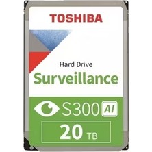 Toshiba Toshıba S300 Aı, MG11ACA20TE-V, 3.5", 20TB, 1024MB 7200 Rpm, 7/24 Güvenlik HDD (Türkiye Distrib
