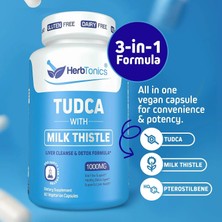 Herbtonics Tudca Gallbladder Milk Thistle & Pterostilbene Bile Salt For Liver Cleanse Detox Healthy Bile Flow, And Digestive Health 60 Caps
