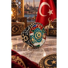 Siset Gümüş 925 Ayar  Türk Devletleri  Teşkilatı  Erkek Gümüş Yüzük