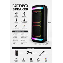 Hepu HP-986 Partybox Bluetooth Hoparlör – 2×8” Hoparlör, 24W Güç, Rgb Işık, Tws Destekli