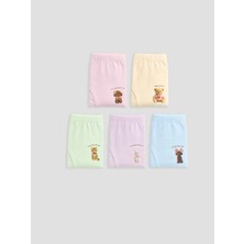Lc Waikiki Yeni Sezon Lila Baskılı Kız Çocuk Boxer 5'li