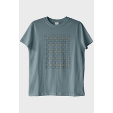 Lofux Behind Every Code Is An Enigma Baskılı Mavi Tişört