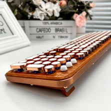 Geezer G9 Retro Mekanik Klavye 3 Modlu Bluetooth + 2.4g + Kablolu Işıklı 104 Tuş Altın