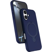 Northcity Apple iPhone 16 Plus Uyumlu Regal Magsafe Standlı Kapak - Lacivert