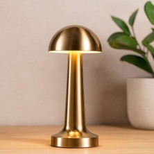 Royaleks Oval Metal Mantar Masa Lambası - Dokunmatik Type-C 3 Mod