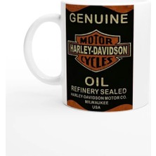 Meschain Harley-Davidson Genuine Oil Temalı Retro Kupa Bardak