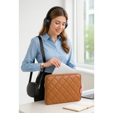 Meschain Macbook Air/pro 13" ve 14" Inç Laptop Kılıfı Kapitone Taba