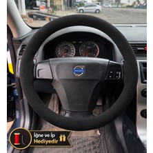 Hasakman Volvo V50 Direksiyon Kılıfı Alcantara Süet Monza Black Serisi Siyah 2004-2012