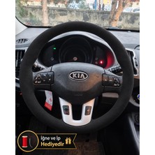 Hasakman Kia Sportage Sl Direksiyon Kılıfı Alcantara Süet Monza Black Serisi Siyah 2010-2015