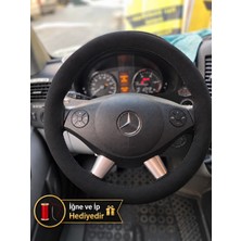 Hasakman Vw Crafter Direksiyon Kılıfı Alcantara Süet Monza Black Serisi Siyah 2006-2016