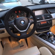 Hasakman Bmw X6 E71/E72 Direksiyon Kılıfı Alcantara Süet Monza Black Serisi Siyah 2008-2014