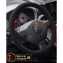 Hasakman Peugeot Partner Tepee Direksiyon Kılıfı Alcantara Süet Monza Black Serisi Siyah 2008-2018