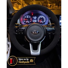 Hasakman Kia Picanto Direksiyon Kılıfı Alcantara Süet Monza Black Serisi Siyah 2017-2024