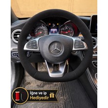 Hasakman Mercedes Gla Direksiyon Kılıfı Alcantara Süet Monza Black Serisi Siyah 2017-2020