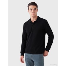 Lc Waikiki Yeni Sezon Siyah Polo Yaka Erkek Sweatshirt
