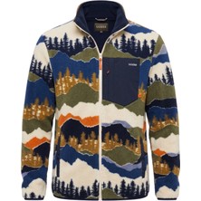 Cazador Caz 55620 Kürklü Sweat Hırka Mavi Erkek Sweatshirt