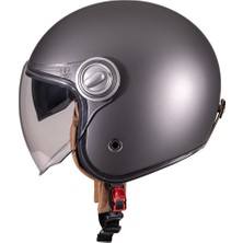 Nukro B-108 Mat Titanyum Açık Motosiklet Kaskı