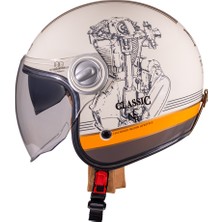 Nukro B-108 Super Sport Krem-Turuncu Açık Motosiklet Kaskı
