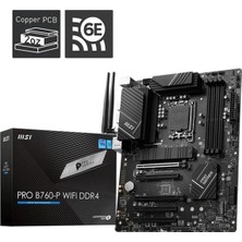 MSI Msı Pro B760-P Wıfı Ddr4 4000MHZ 1xhdmı 1xdp 2xm.2 USB 3.2 Atx 1700P (12. / 13. ve 14. Nesil Işlemci Uyumlu)