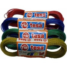 Tesa PVC Kaplı Çelik Çamaşır İpi 10 Metre Renkli 4 Adet Dayanıklı ve Paslanmaz Malzeme