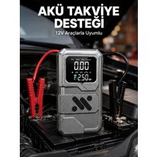 Taşınabilir Araç Akü Takviye ve Hava Kompresörü Powerbank Özellikli