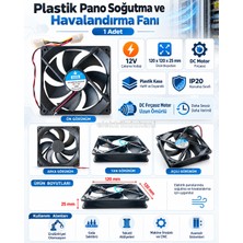 Hadron 120X120X25 Dc 12V Plastik Pano Soğutma Havalandırma Fanı IP20 (Soketli 2 Kablolu 12 Volt 0.30 Amper)