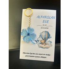 LMS Gift Kişiye Özel 50 Adet Bebek Hediyeliği Anahtarlık – Isimli Doğum Kartı - Yenidoğan - Sünnet - Mevlid
