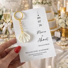 LMS Gift 30 Adet Incili Istiridye Anahtarlık Nişan Söz Kına Nikah Mevlid Hatırası