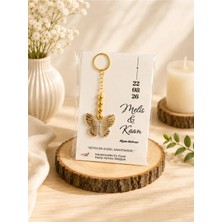 LMS Gift 10 Adet Gold Kelebek Anahtarlık Söz Nişan Nikah Kına Düğün Hediyeligi