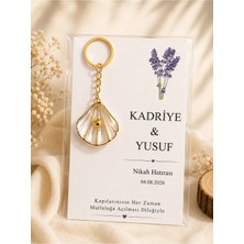 LMS Gift 15 Adet Gold Incili Istiridye Anahtarlık Nişan Söz Kına Nikah Mevlid Hatırası