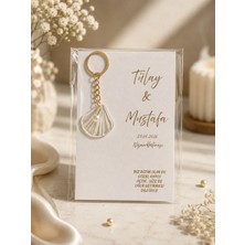 LMS Gift Incili Istridye Anahtarlık 15 Adet Hediyelik Söz , Nikah , Nişan , Düğün , Kına Hediyelik