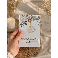 LMS Gift Incili Istridye Anahtarlık 15 Adet Hediyelik Söz , Nikah , Nişan , Düğün , Kına Hediyelik