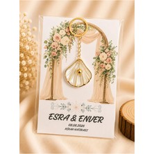 LMS Gift 15 Adet Gold Incili Istiridye Anahtarlık Nişan Söz Kına Nikah Mevlid Hatırası