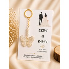 LMS Gift 10 Adet Kelebek Anahtarlık Söz Nişan Nikah Kına Düğün Hediyeligi