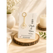 LMS Gift Incili Istridye Anahtarlık 15 Adet Hediyelik Söz , Nikah , Nişan , Düğün , Kına Hediyelik