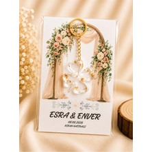 LMS Gift 20 Adet Kartlı Jelatinli Epoksi Yonca Anahtarlık , Söz , Nişan, Nikah , Kına, Mevlüt Hediyelik