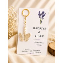 LMS Gift 10 Adet Kelebek Anahtarlık Söz Nişan Nikah Kına Düğün Hediyeligi