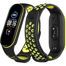 Xiaomi Mi Band 7 Spor Delikli Kordon - Siyah-Yeşil