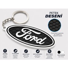 Ford Petek Desenli 3D Anahtarlık – Siyah/beyaz