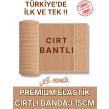 Ağaoğlu Premium Elastik Bandaj 15 Cm, Cırt Bantlı, Metal Kopçasız, 4,5 Metreye Kadar Uzar, Yoğun Dokuma, Güçlü Kompresyon Desteği (Bej)