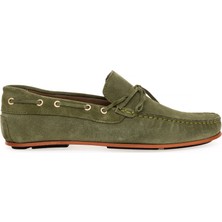Cacharel Khaki Leather Sole 100% Leather Loafers