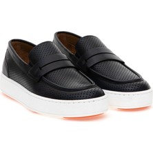 Cacharel Navy Thermo Sole 100% Leather Loafers