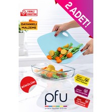 PFU Pratik Faydalı Ürünler Ikili Bükülebilir Kesme Tahtası Seti | Esnek Kesme Tahtası | Silikon Bükülebilir Kesim Matı | Pratik Kesme Tahtası Seti