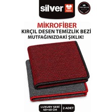 Silver Home 2’li Luxury Mikrofiber Temizlik Bezi 40X40 cm Kırmızı Gri Kırçıl Süper Emici Iz Bırakmaz